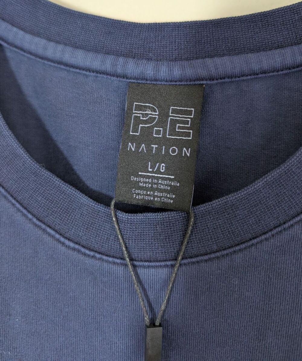 P.E Nation Women OVERLAND TANK IN PEACOAT Boxy Relaxed Fit Organic Cotton Large - Picture 10 of 13